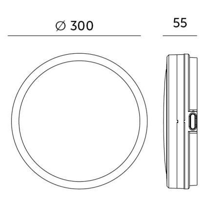 LED loftlampe til badeværelse med sensor LED/18W/230V 3000/4000/6500K IP65 diameter 30 cm hvid + fjernbetjening