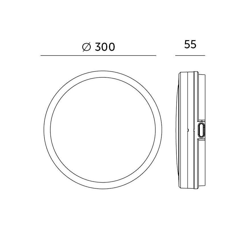 LED loftlampe til badeværelse med sensor LED/18W/230V 3000/4000/6500K IP65 diameter 30 cm sort + fjernbetjening
