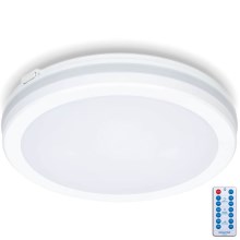 LED loftlampe til badeværelse med sensor LED/24W/230V 3000/4000/6500K IP65 diameter 30 cm hvid + fjernbetjening