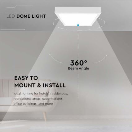 LED loftlampe til badeværelse med sensor LED/24W/230V 4000K IP44 hvid