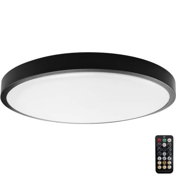 LED loftlampe til badeværelse med sensor LED/24W/230V 4000K IP44 sort + fjernbetjening