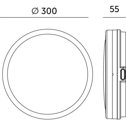 LED loftlampe til badeværelse med sensor NAIROS LED/24W/230V IP65 3000/4000/6500K diameter 30 cm sort + fjernbetjening