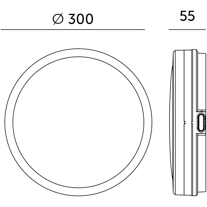 LED loftlampe til badeværelse med sensor NAIROS LED/24W/230V IP65 3000/4000/6500K diameter 30 cm sort + fjernbetjening