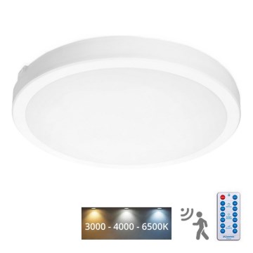 LED loftlampe til badeværelse med sensor NAIROS LED/36W/230V IP65 3000/4000/6500K diameter 40 cm hvid + fjernbetjening