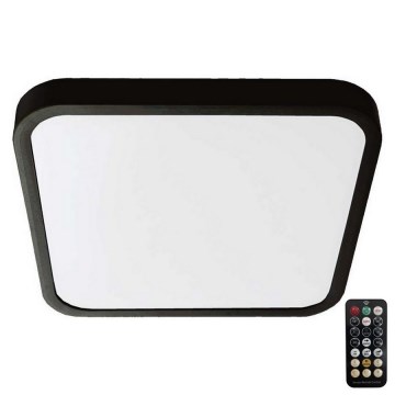 LED loftlampe til badeværelse med sensor SAMSUNG CHIP LED/36W/230V IP44 4000K 42x42 cm sort + fjernbetjening