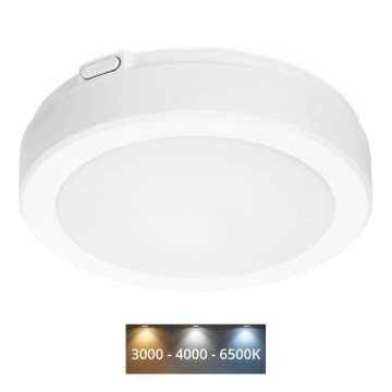 LED loftlampe til badeværelse NAIROS LED/12W/230V 3000/4000/6500K IP65 diameter 20 cm hvid