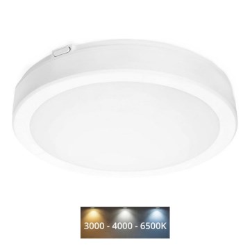LED loftlampe til badeværelse NAIROS LED/18W/230V 3000/4000/6500K IP65 diameter 30 cm hvid