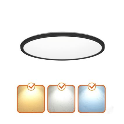 LED loftlampe til badeværelse NIVERA LED/12W/230V IP54 3000/4000/6000K diameter 22,5 cm sort