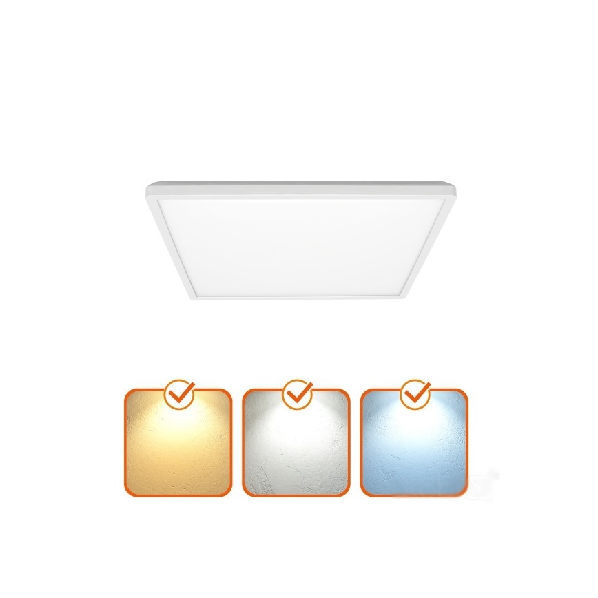 LED loftlampe til badeværelse NIVERA LED/24W/230V IP54 3000/4000/6000K 30x30 cm hvid
