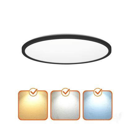 LED loftlampe til badeværelse NIVERA LED/32W/230V IP54 3000/4000/6000K diameter 42 cm sort