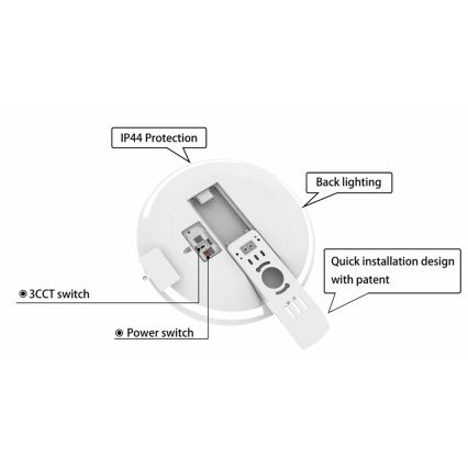 LED loftlampe til badeværelse dæmpbar SLIDE LED/6/12/18/24W/230V 2900/4000/6200K IP44 hvid