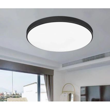 LED loftlampe til badeværelset CARTER LED/12W/230V 6000K IP44 Ø 22 cm sort