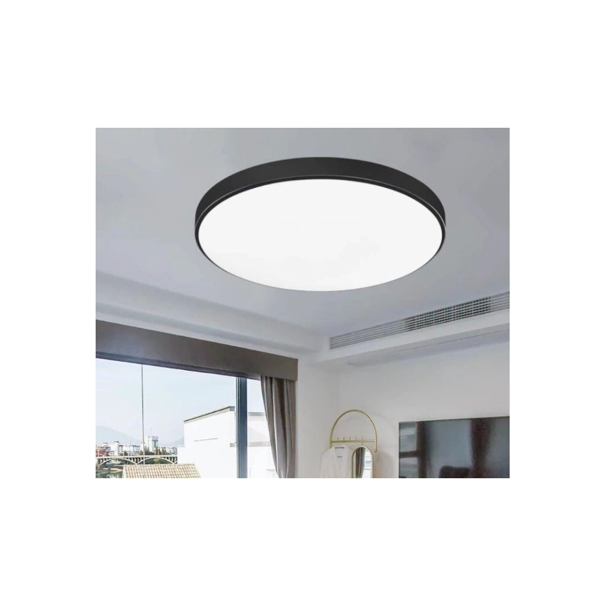 LED loftlampe til badeværelset CARTER LED/12W/230V 6000K IP44 Ø 22 cm sort