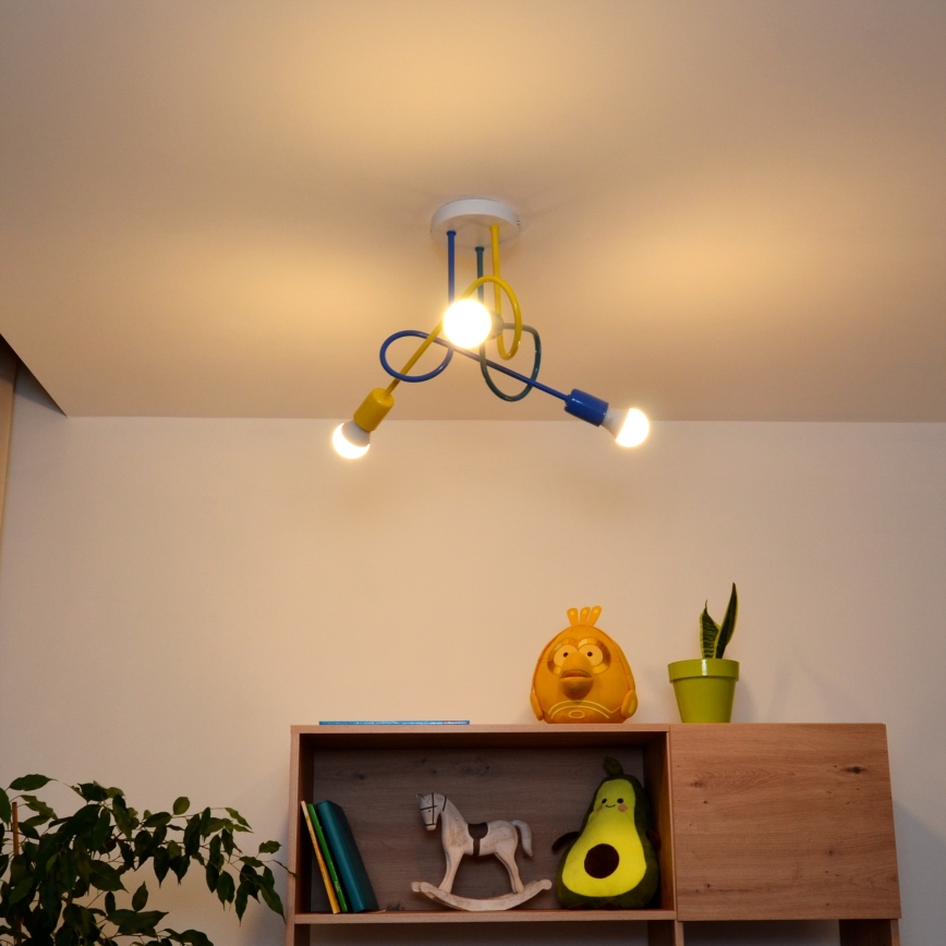 LED Loftlampe til børn OXFORD 3xE27/15W/230V