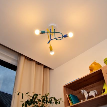 LED Loftlampe til børn OXFORD 3xE27/15W/230V