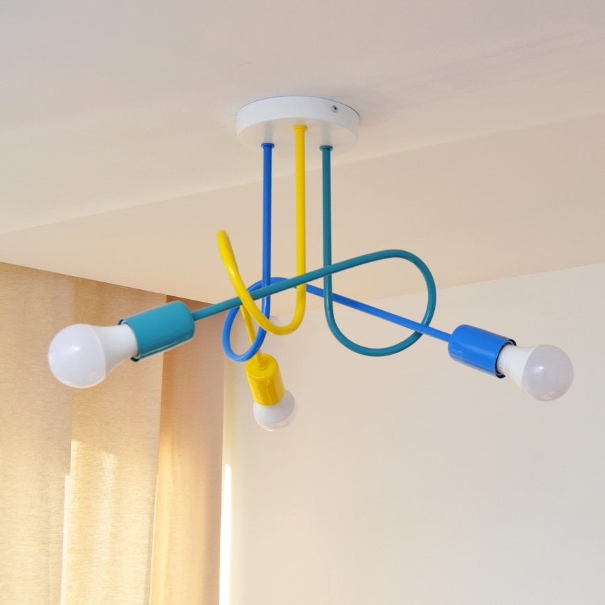 LED Loftlampe til børn OXFORD 3xE27/15W/230V