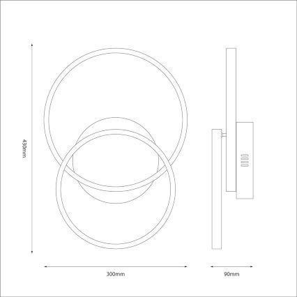 LED-loftlampe TITANO LED/12W/230V sort