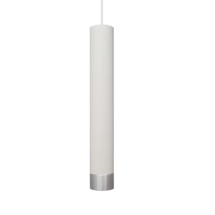 LED lysekrone på kabel TUBA 1xGU10/4,8W/230V hvid/skinnende krom