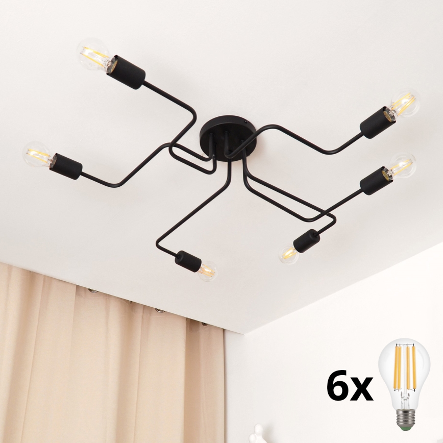 LED loftlampe TUBE 6xE27/15W/230V