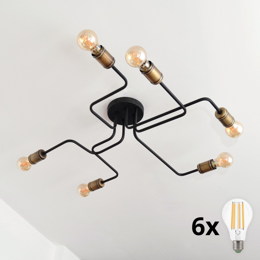 LED loftlampe TUBE 6xE27/15W/230V