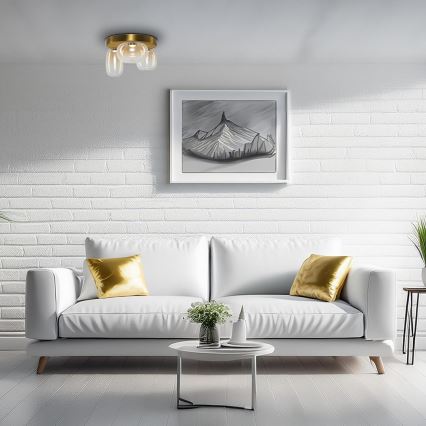 LED loftlampe VASO LED/12W/230V diameter 42 cm guldfarvet/røget