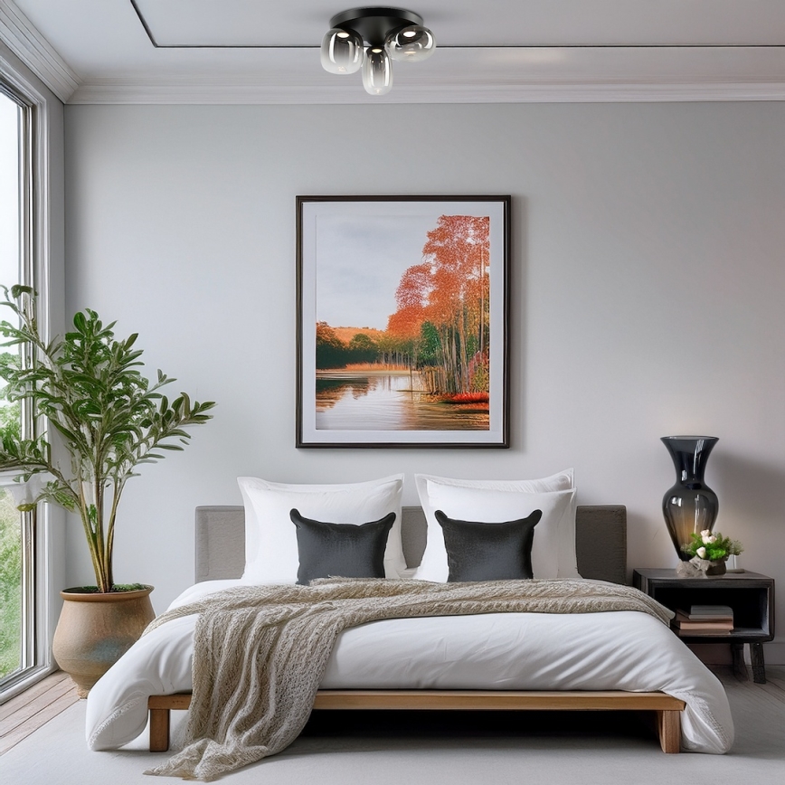 LED loftlampe VASO LED/12W/230V diameter 42 cm sort/røget