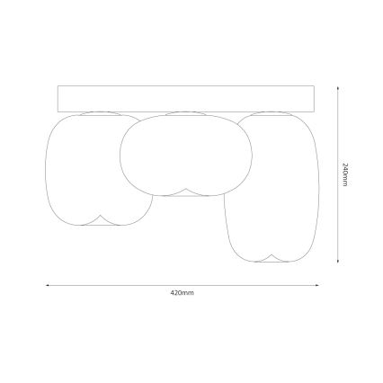 LED loftlampe VASO LED/12W/230V diameter 42 cm sort/røget