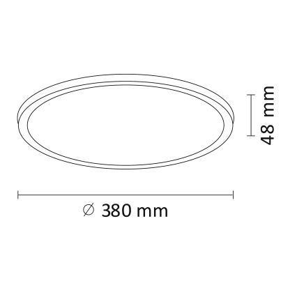 LED loftlampe WOODY LED/24W/230V diam. 38 cm
