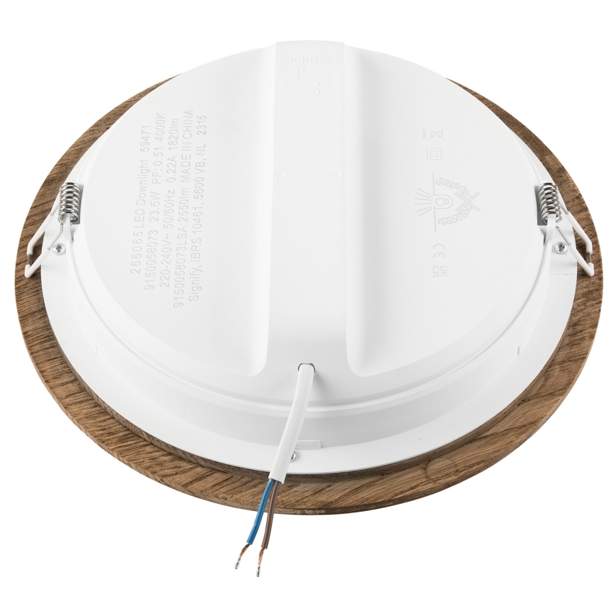 LED indbygningsspot WOODY SPOT LED/23,5W/230V 4000K valnød Ø 23,5 cm