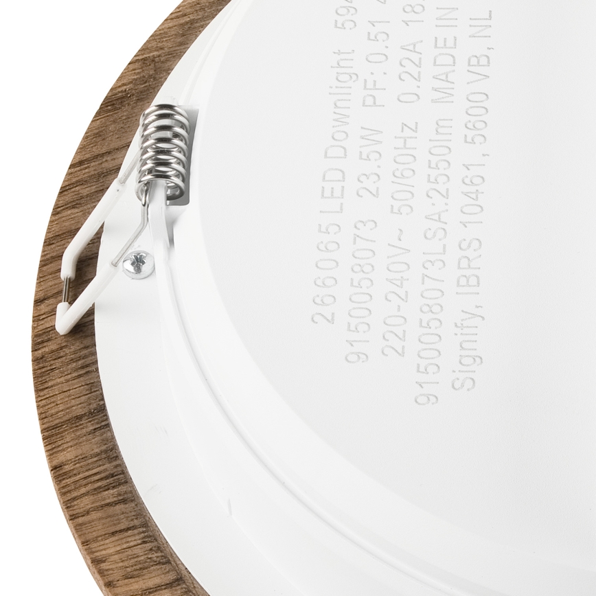 LED indbygningsspot WOODY SPOT LED/23,5W/230V 4000K valnød Ø 23,5 cm