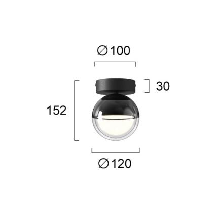 LED loftlampe ZIREA LED/7W/230V Ø 12 cm sort