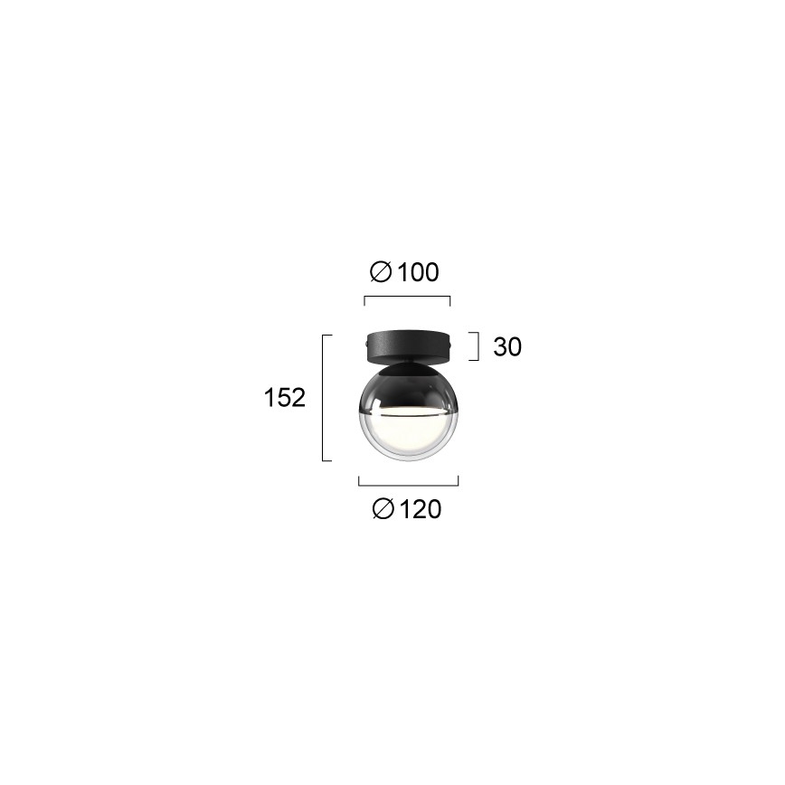 LED loftlampe ZIREA LED/7W/230V Ø 12 cm sort