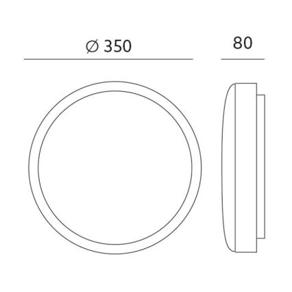 LED loftlampe ZOE LED/24W/230V IP44 sort