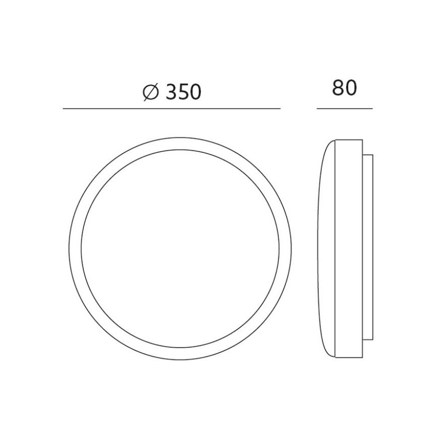 LED loftlampe ZOE LED/24W/230V IP44 sort