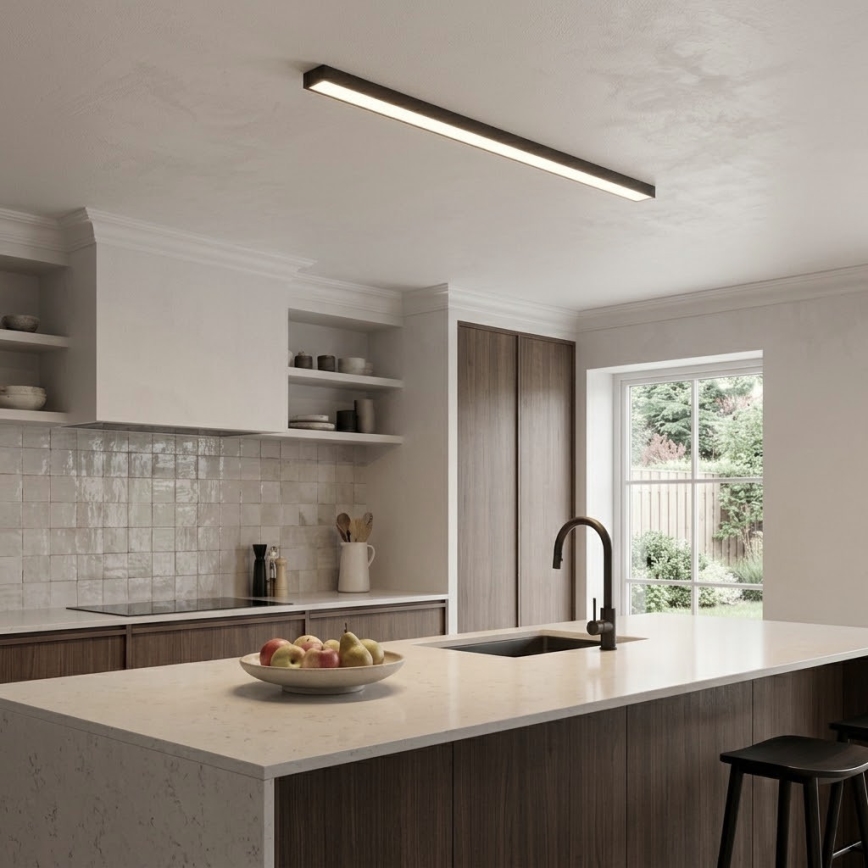 LED loftmonteret/pendel med kabel LED/44W/230V 4000K 120 cm sort