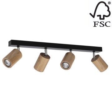 LED loftspot MATTI 4xGU10/5W/230V egetræ - FSC-certificeret