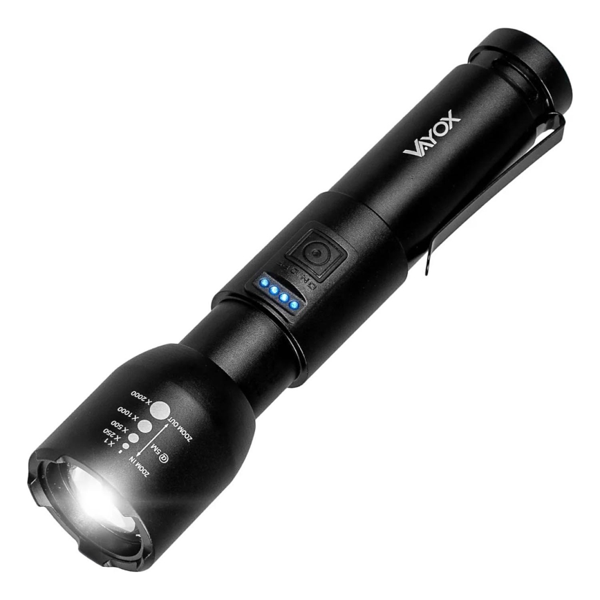 LED lommelygte dæmpbar og genopladelig LED/20W/5V IPX4 800 skinnende 2000 mAh