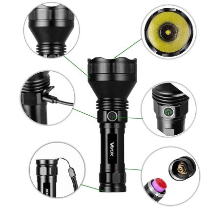 LED lommelygte dæmpbar og genopladelig LED/20W/5V IPX5 1900 skinnende 5000 mAh