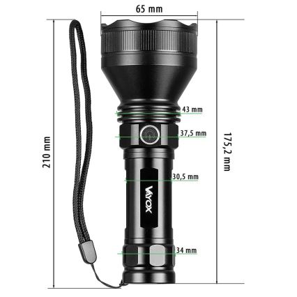 LED lommelygte dæmpbar og genopladelig LED/20W/5V IPX5 1900 skinnende 5000 mAh