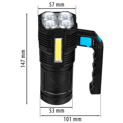 LED lommelygte dæmpbar og genopladelig LED/5V IPX4 250 skinnende 1200 mAh