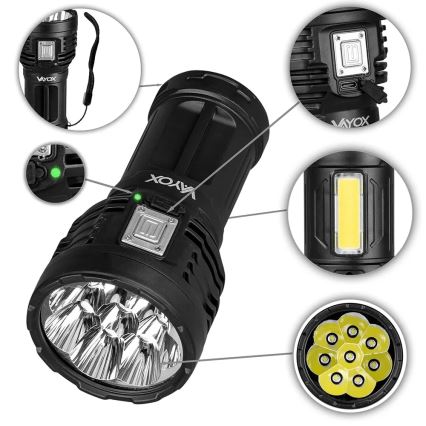 LED lommelygte dæmpbar og genopladelig LED/5V IPX4 600 skinnende 1200 mAh