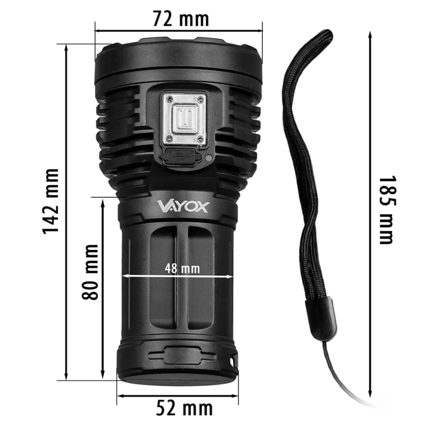 LED lommelygte dæmpbar og genopladelig LED/5V IPX4 600 skinnende 1200 mAh