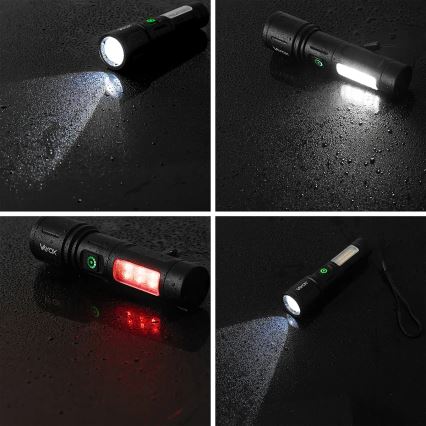 LED lommelygte dæmpbar og genopladelig LED/5W/5V IPX4 260 skinnende 2000 mAh