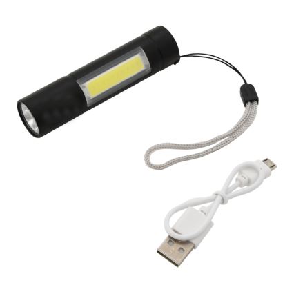 LED lommelygte genopladelig LED/400 mAh sort
