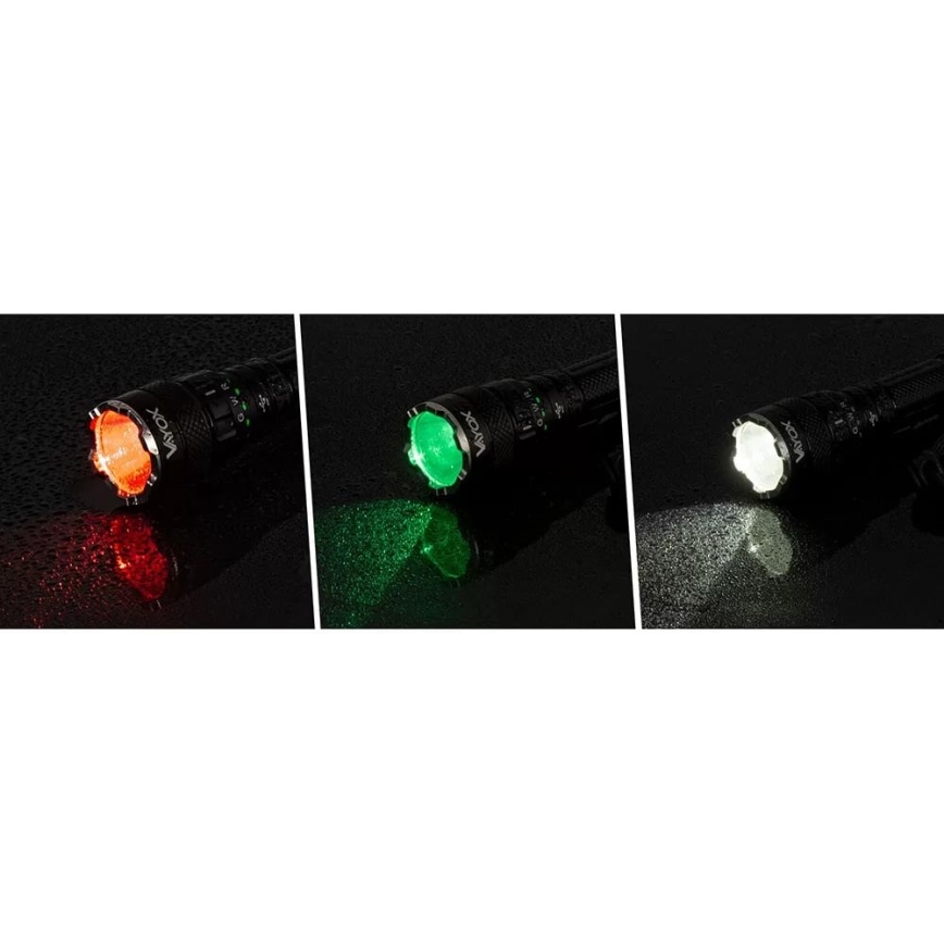 LED lommelygte m. RGBW-farver dæmpbar og genopladelig LED/15W/5V IP66 1500 skinnende 2000 mAh