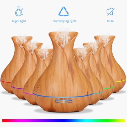 LED luftfugter og luftrenser RGB 400 ml