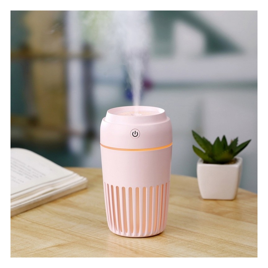 LED luftfugter RGB 300 ml LED/2W/5V pink