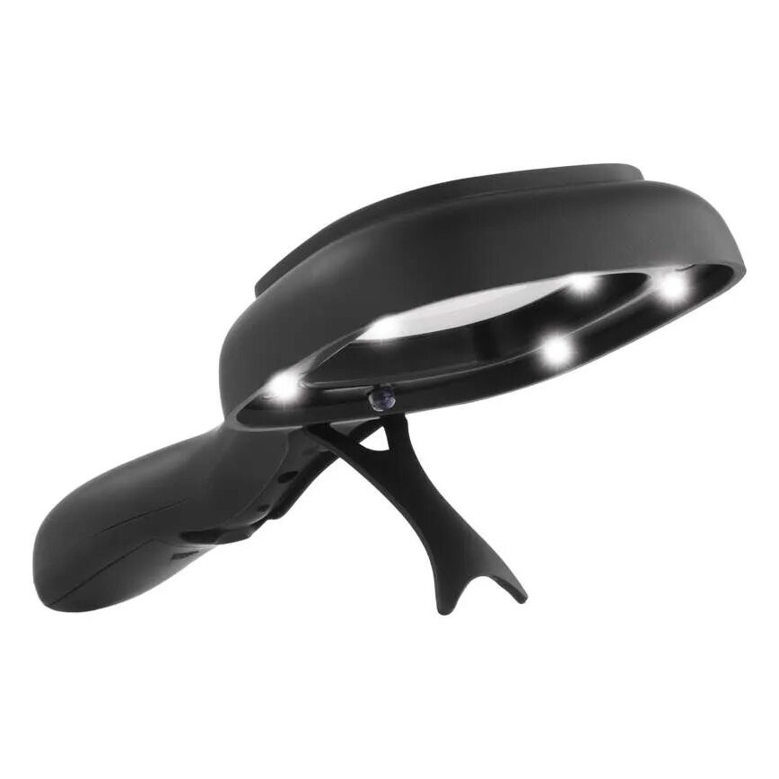 LED Lup 2,5xZOOM m. baglygte og UV-lys LED/UV/2xAAA