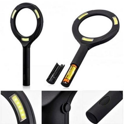LED Lup 5×ZOOM m. baglygte LED/3W/2xAA IP44