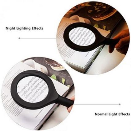 LED Lup 5×ZOOM m. baglygte LED/3W/2xAA IP44